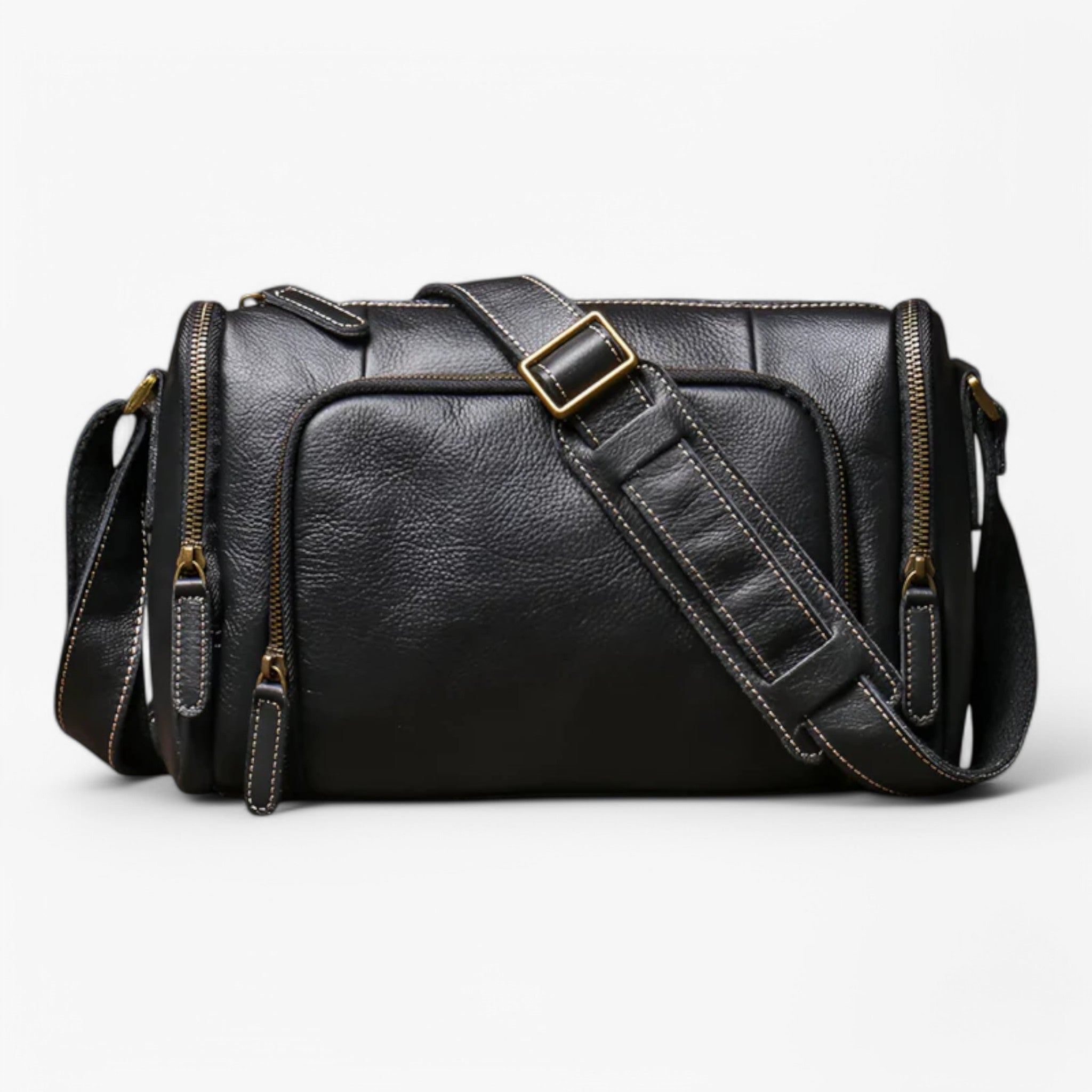 bags : Vintage Schoudertas - Elegant en Multifunctioneel - Zwart in Zwart van Pantino