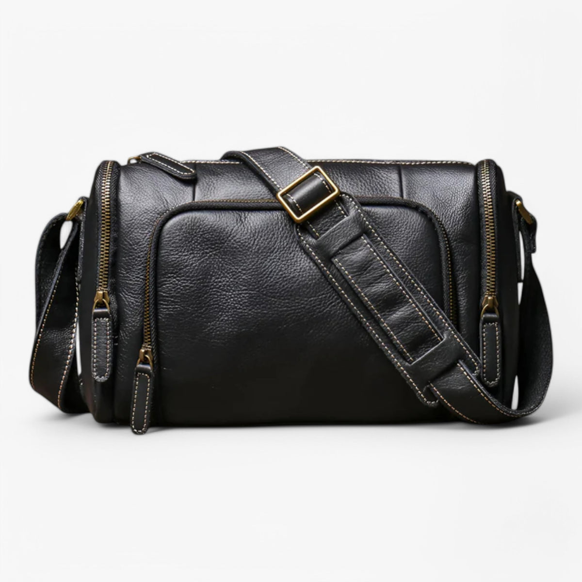 bags : Vintage Schoudertas - Elegant en Multifunctioneel - Zwart in Zwart van Pantino