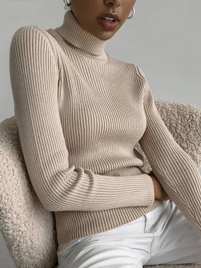 Sweater : Sweater Khaki - Helia Turtleneck with Cashmere in van Pantino