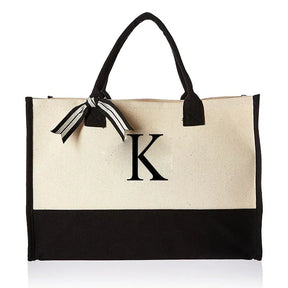 bags : Tote Bag Wit - Gepersonaliseerd Monogram - Canvas in K van Pantino