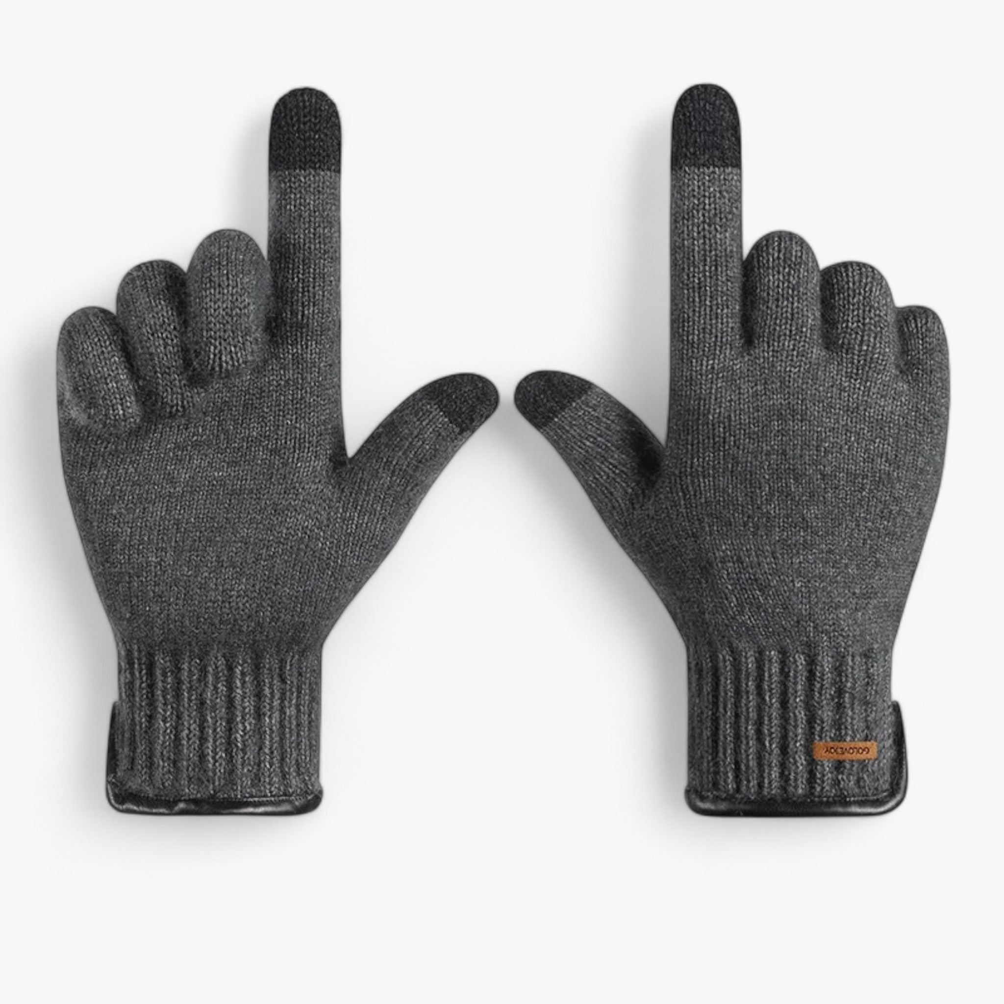 Gloves : Winter Handschoenen voor Mannen Heren - Warmte & Stijlvol Comfort - 001Zwart in 002Grijs Eén maat van Pantino