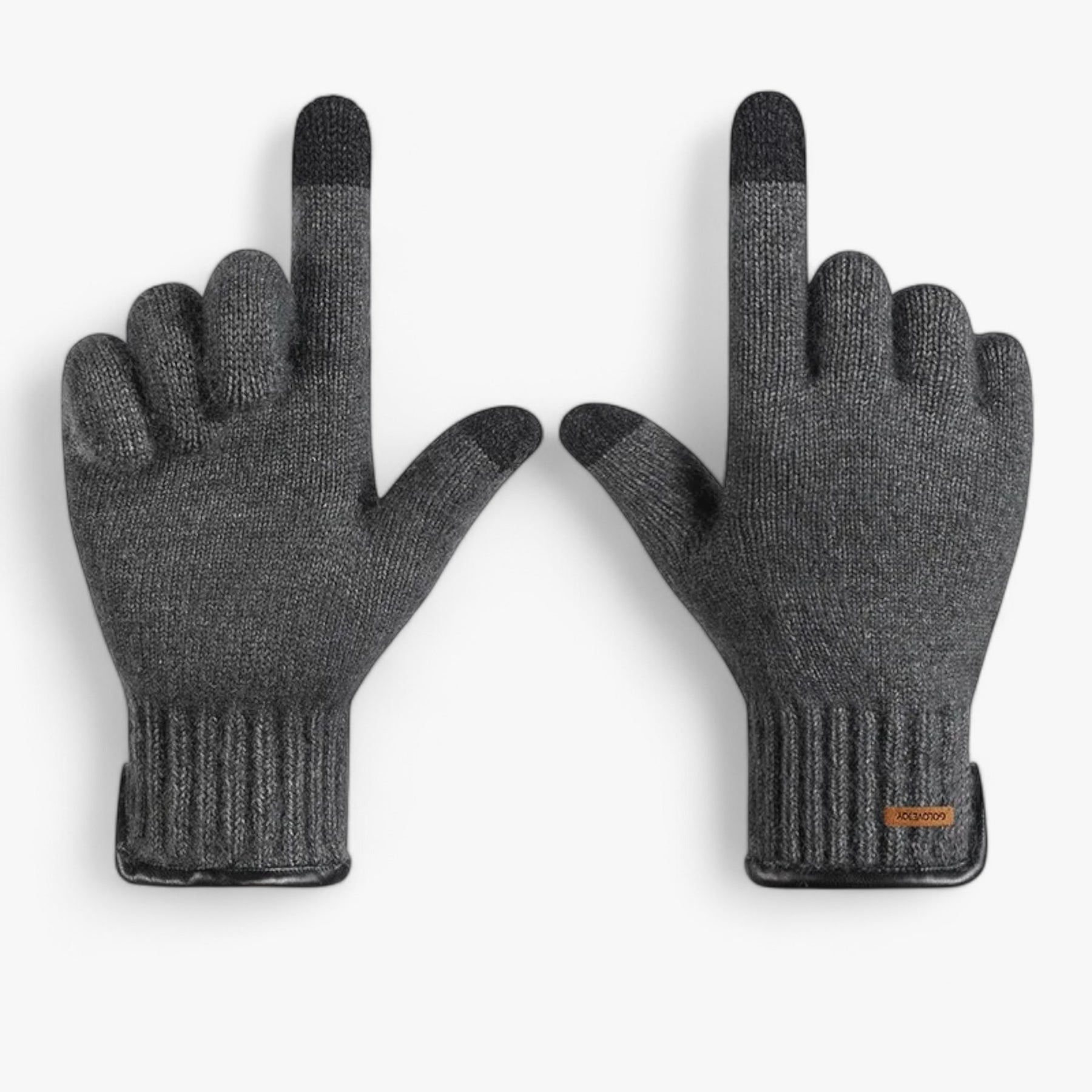 Gloves : Winter Handschoenen voor Mannen Heren - Warmte & Stijlvol Comfort - 001Zwart in 002Grijs Eén maat van Pantino