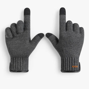 Gloves : Winter Handschoenen voor Mannen Heren - Warmte & Stijlvol Comfort - 001Zwart in 002Grijs Eén maat van Pantino