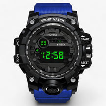 watches : Grote LED Wijzerplaat - Ideaal voor Sport & Fitness - Zwart in Blauw van Pantino