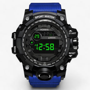 watches : Grote LED Wijzerplaat - Ideaal voor Sport & Fitness - Zwart in Blauw van Pantino