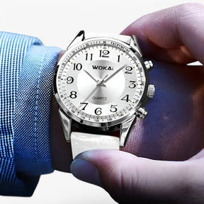 watches : Horloge Heren Licht Wit - Casual Leren Sporthorloge in van Pantino