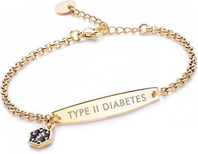 Medical ID Bracelet : AlertBand Armband Dames Goud - Stijlvol Design - Goudkleurig in Goud Type 2 van Pantino