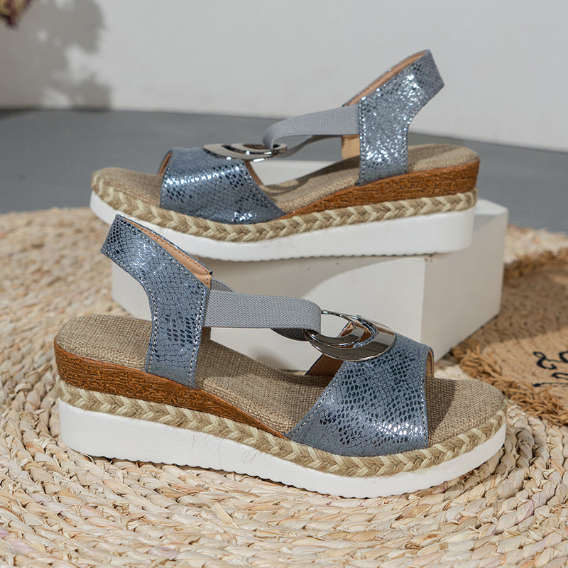 Wedge Espadrille Sandals : Zomerespadrilles met Sleehak Dames - Zwart in van Pantino