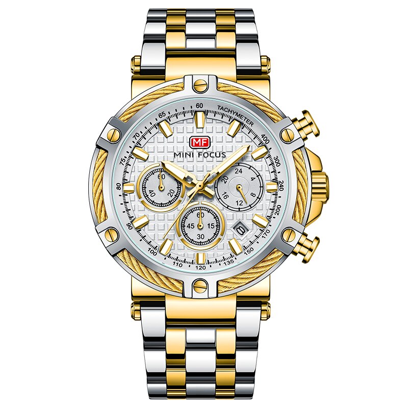 watches : Heren Horloge Zilver/Blauw RVS - Klassiek Polshorloge met Datumweergave in Zilver Goud van Pantino