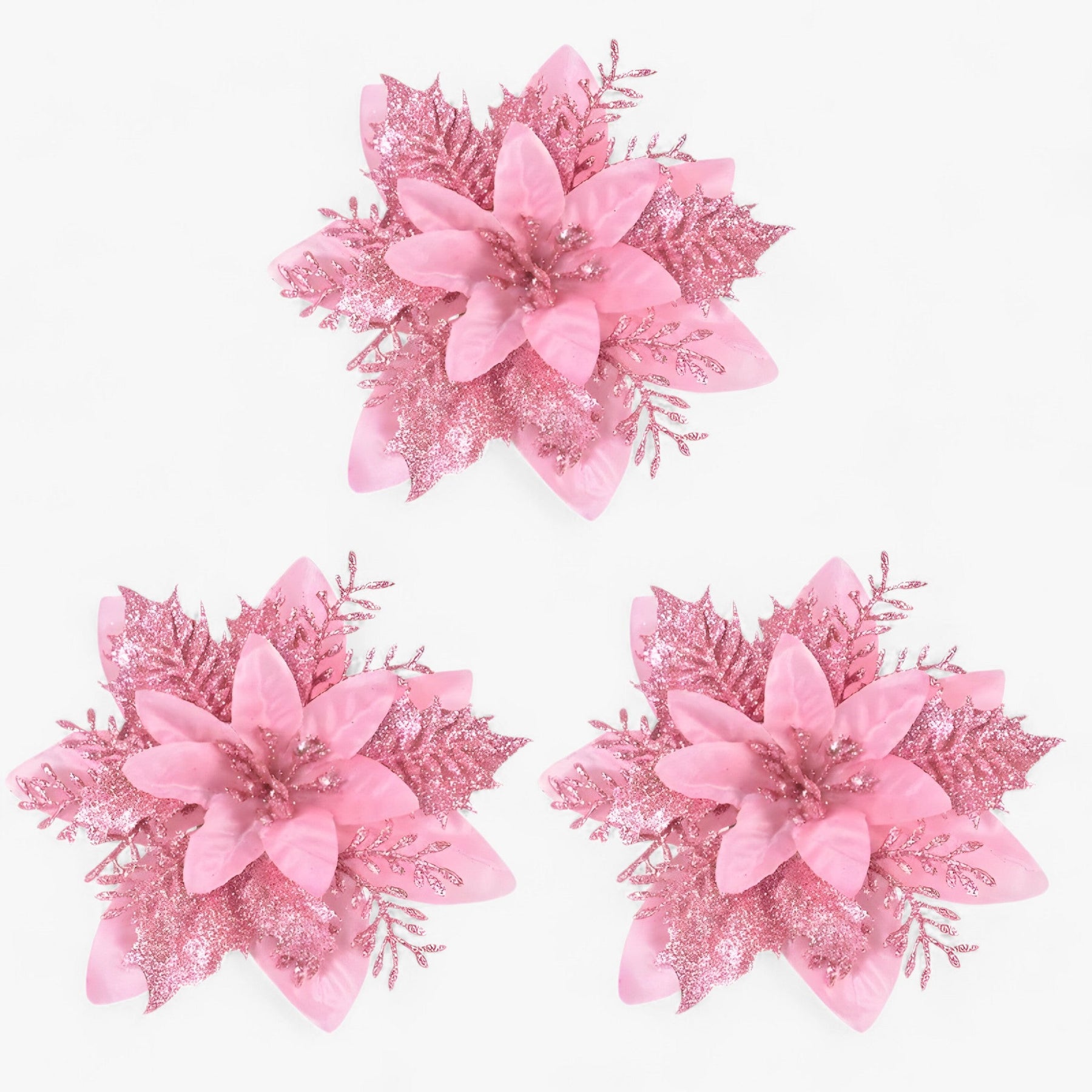 home & garden : Émilie - Glinsterende Kerstbloemen - Geef Je Decoratie een Sprankelend Tintje in Roos van Pantino