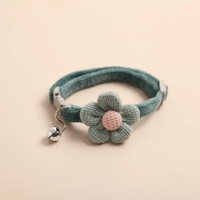 pets : Verstelbare Kattenhalsband Bloem - Roze in Groen van Pantino