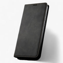 Phone Case : Magnetische Leren Hoes - Elegante Uitstraling, Gegarandeerde Bescherming - Zwart in Zwart van Pantino