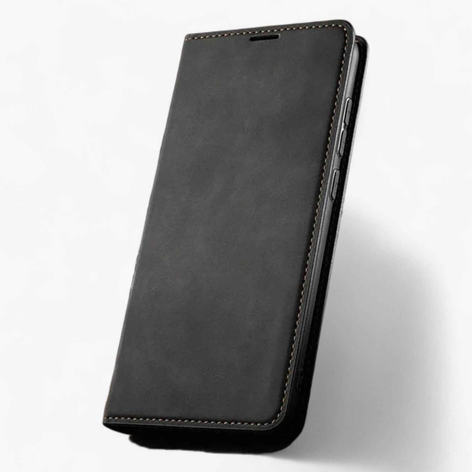 Phone Case : Magnetische Leren Etui in Noir van Pantino
