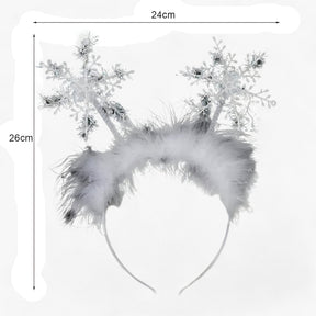 Headband : Haarband Dames Wit - Exquise en Schattige Feestaccessoire - Kerstmis Sneeuwvlok voor Meisjes in van Pantino