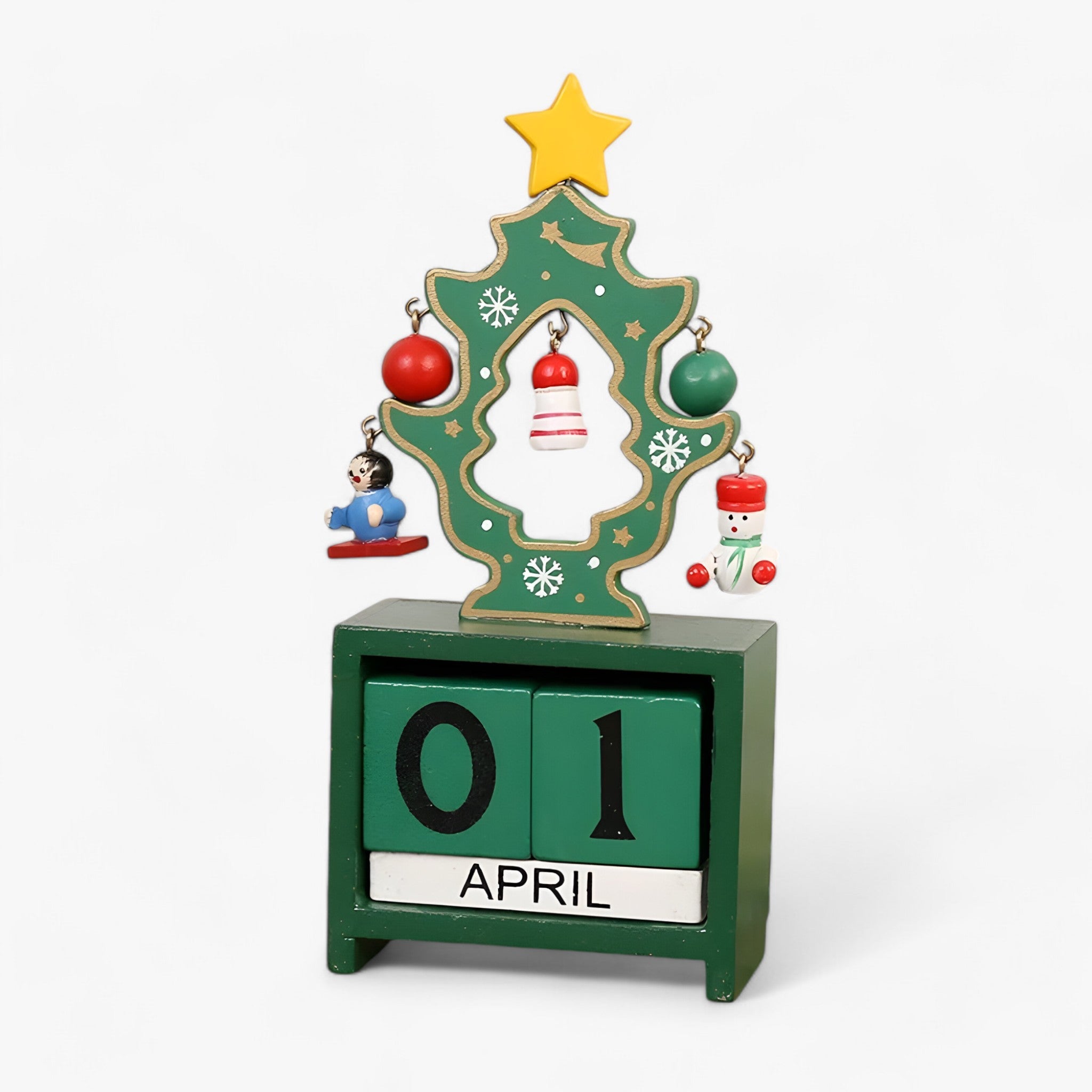 home & garden : Feestdagen Countdown Magie - Houten Kerstkalender met Kerstman en Sneeuwman - Voeg Opwinding Toe aan Je Feesten in A 7.5X3.3X16cm van Pantino