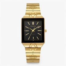 watches : Horloge Zwart Zilver - Luxe Sporthorloge van Roestvrij Staal in Zwart goud van Pantino