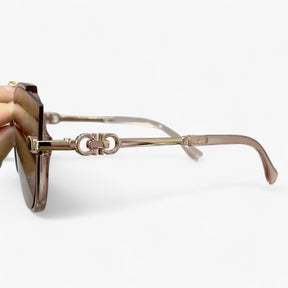 Sunglasses : Ronde Zonnebril met Kleurverloop Dames - Vintage Stijl en Bescherming - Roze in van Pantino