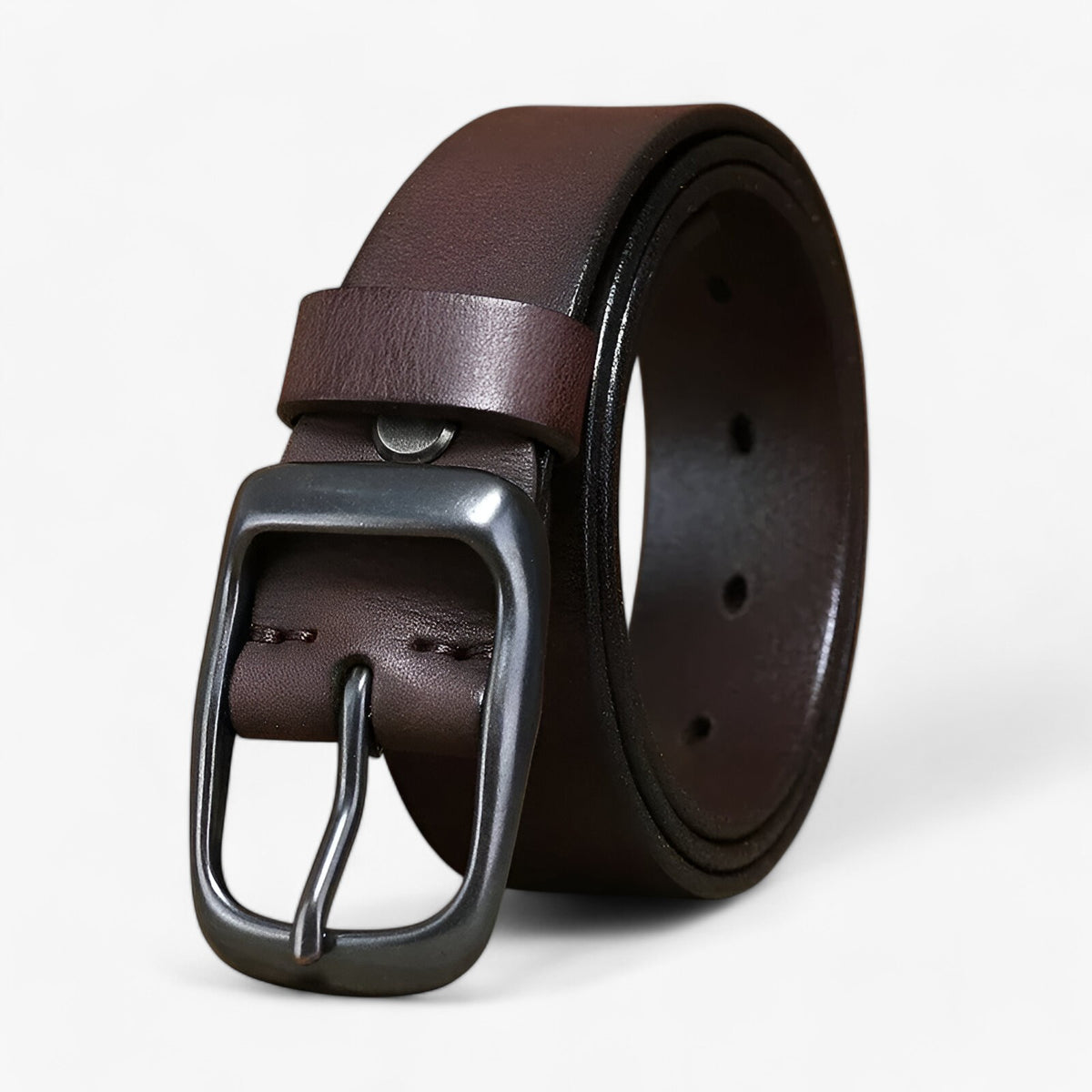 Men's Leather Cowboy Belt : Riem Heren Zwart - Koeienhuid Leren Cowboyriem in van Pantino