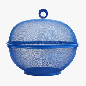 home & garden : Vliegvrij & Ruim: RVS Fruitschaal met Deksel en Groot Volume - Rood in Blauw van Pantino