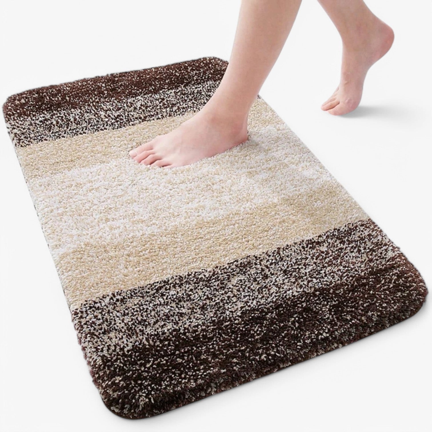 home & garden : Heidi Droge Voeten in een Handomdraai - Superabsorberende Antislip Badmat - Blauw in Bruin van Pantino