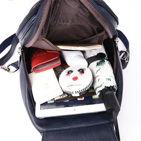 bags : Leren Dames Rugzak Lila - Compacte Schoudertas voor Vrouwen - Trendy & Chique Design in van Pantino