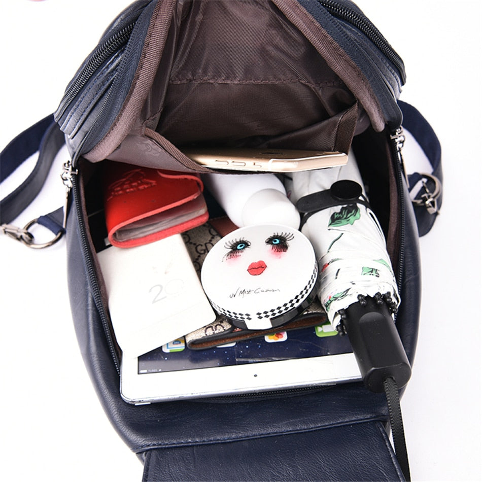 bags : Leren Dames Rugzak Lila - Compacte Schoudertas voor Vrouwen - Trendy & Chique Design in van Pantino