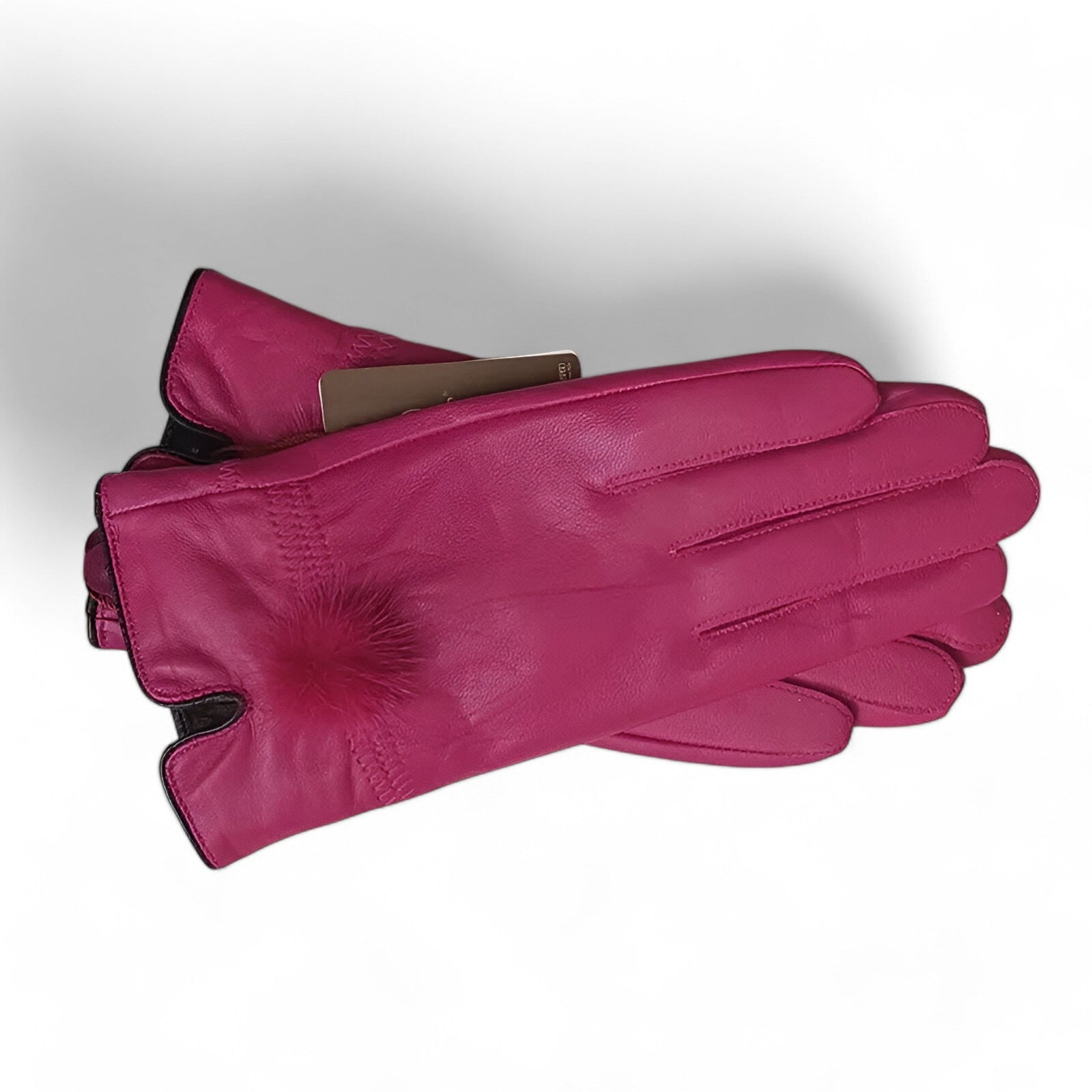 Gloves : Handschoenen Chocolade - Warme Leren - Luxe en Stijl in KORAAL ROOD One Size van Pantino