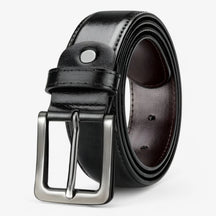 Belt : Riem Zwart - Elegante Leren in Zilver van Pantino