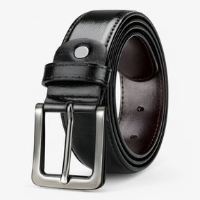Belt : Riem Zwart - Elegante Leren in Zilver van Pantino