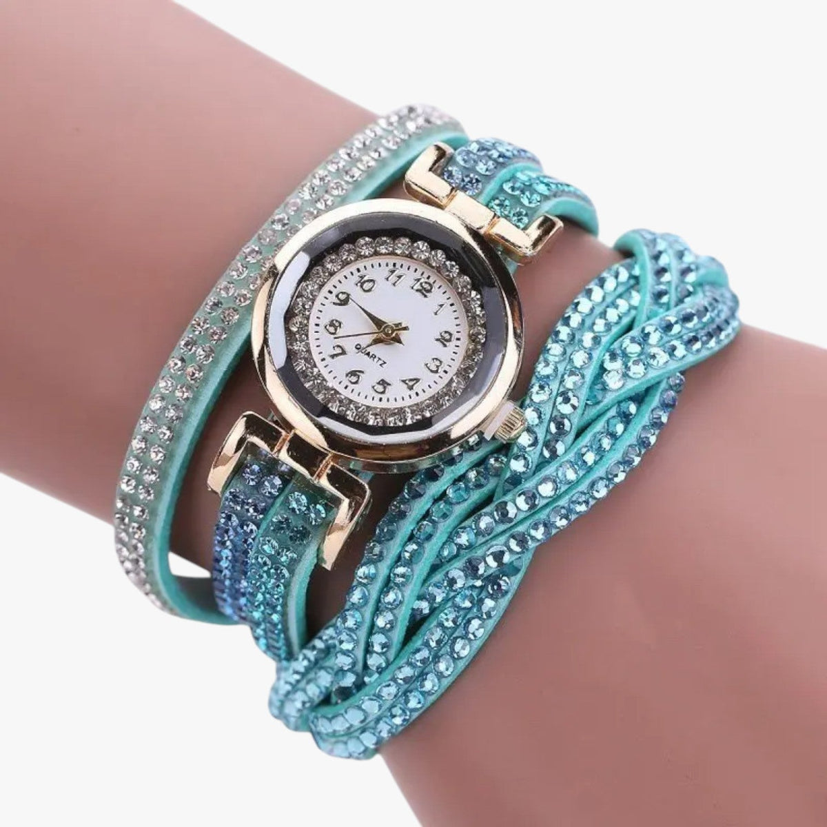 Dameshorloge Elegant met Lange Band van Echt Leer Zwart - Unieke Stijl