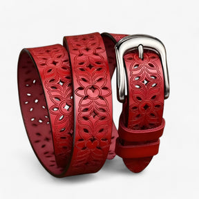 Belt : Leren Ceintuur - Elegant & Duurzaam in Leer - Wit in van Pantino