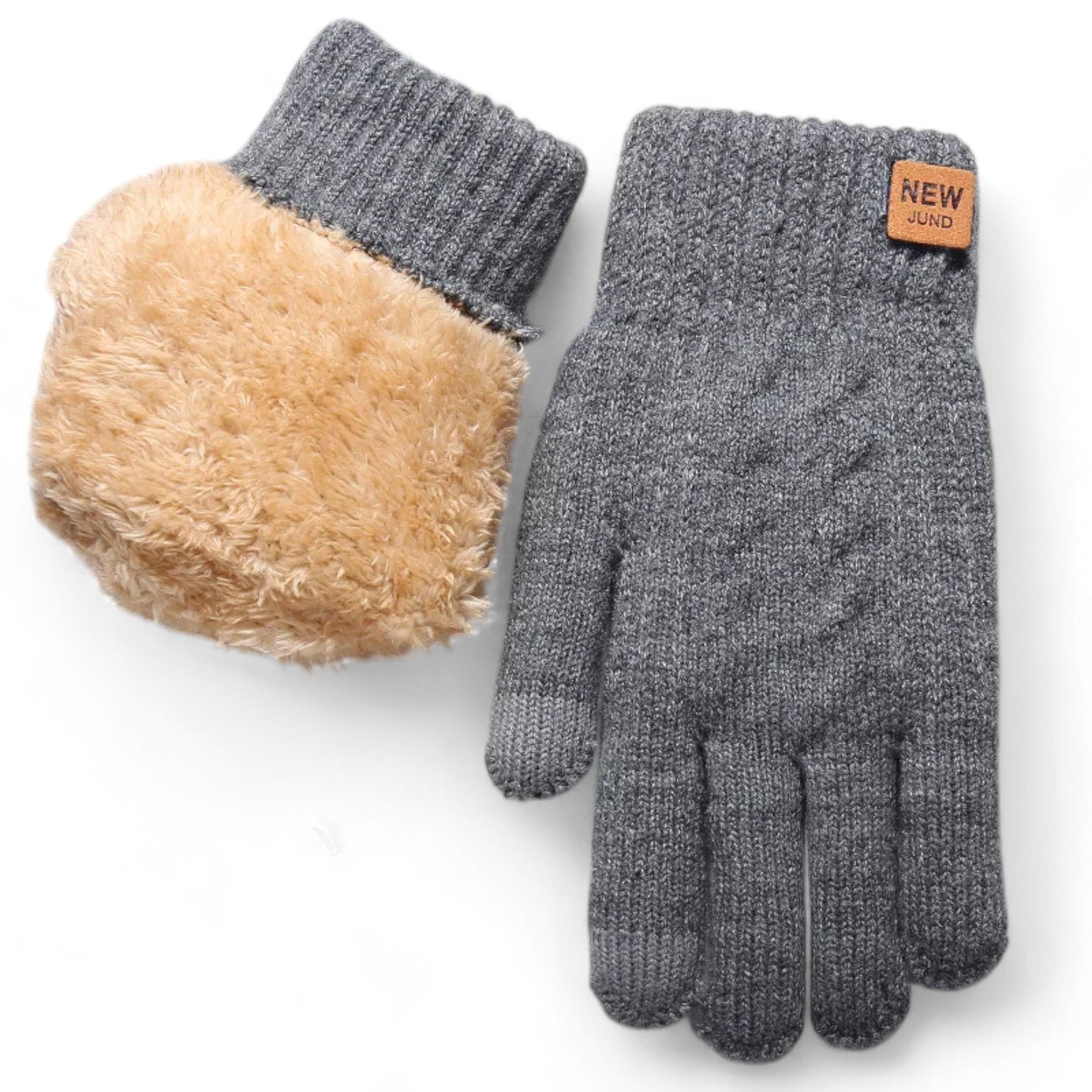 Gloves : Touchscreen & Fleece - Ideaal voor Fietsen - Zwart in Grijs Eén maat van Pantino
