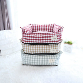 pets : Hondenbed Beige Ruitjespatroon - Zachte Rustplaats - 100% Katoen in van Pantino
