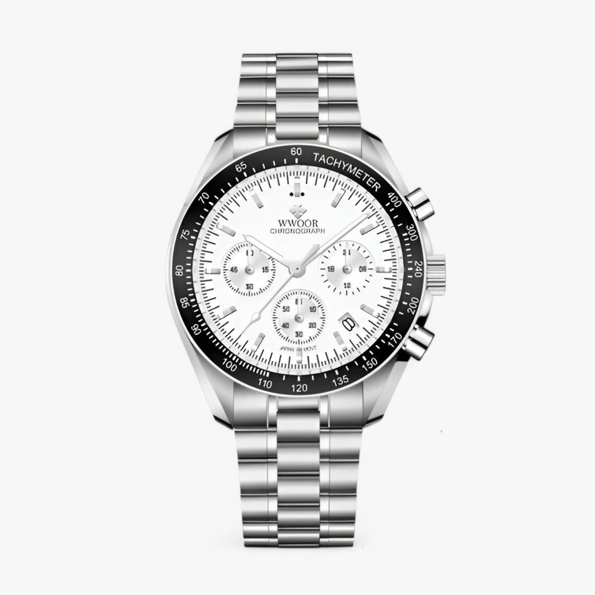watches : Horloge Blauw - Luxe Stalen Chronograafhorloge in wit van Pantino