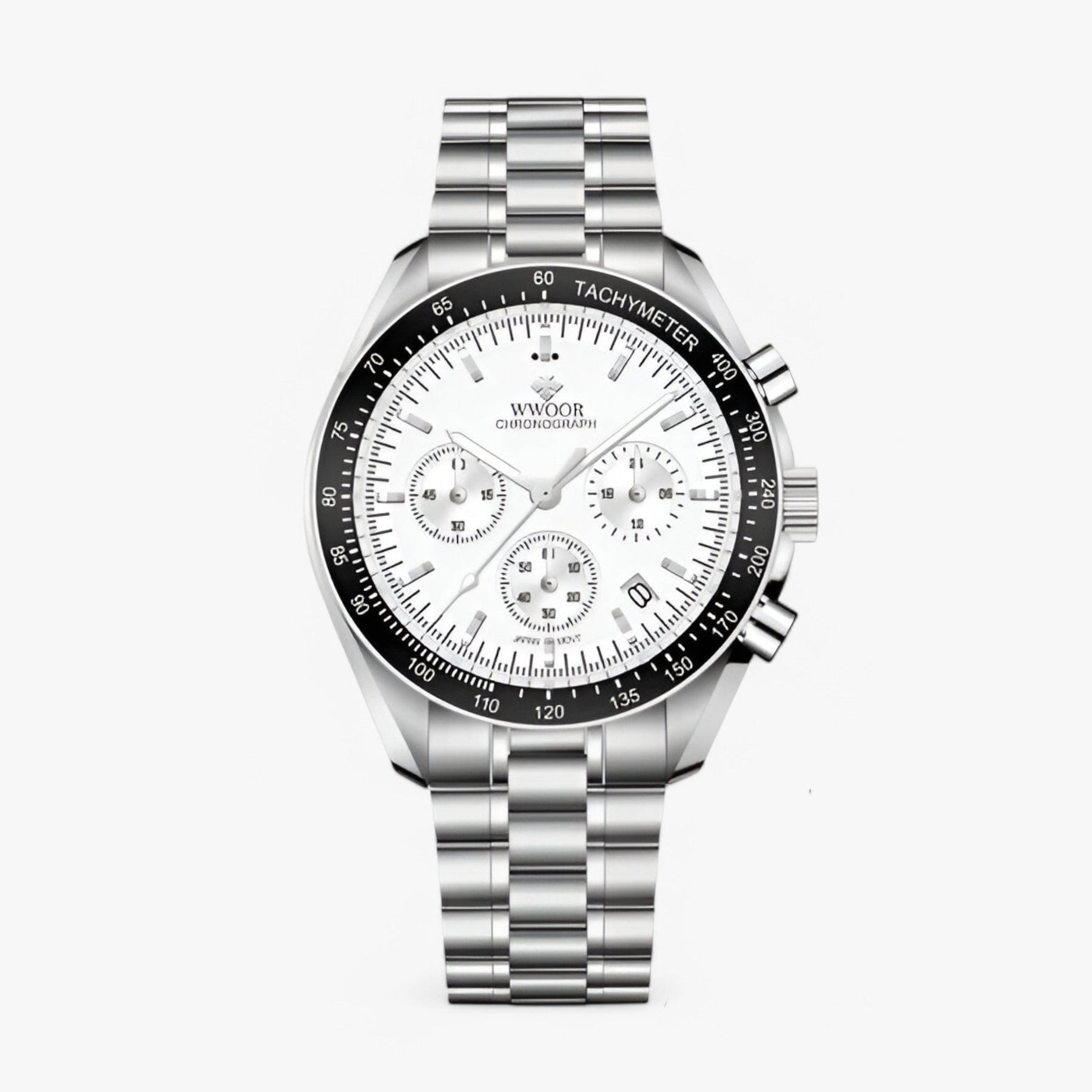watches : Horloge Blauw - Luxe Stalen Chronograafhorloge in wit van Pantino