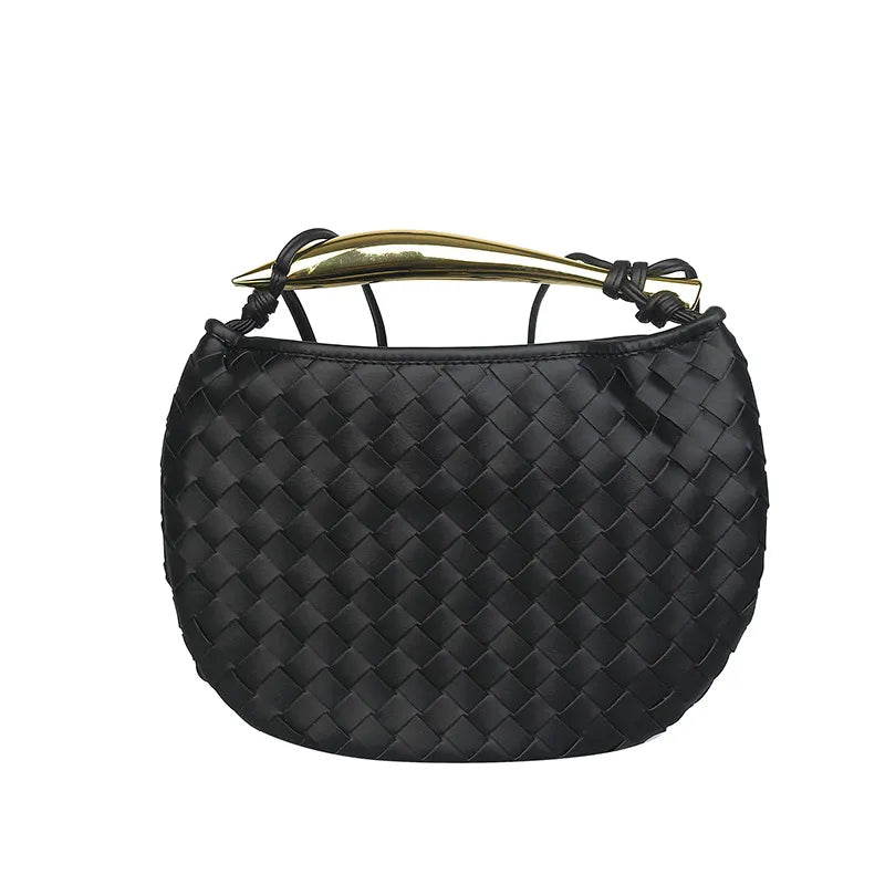 bags : Geweven Schoudertas Dames Goud - Handgemaakt Bohemian in Zwart van Pantino