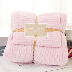 home & garden : Coral Fleece Badhanddoekenset - De Definitie van Zachtheid. - Lichtblauw in Roze van Pantino