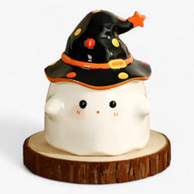 home & garden : Grappige Spook Keramiek Tassen - Koffietassen met Deksel voor Halloween - Zwart in Zwart 350ml van Pantino