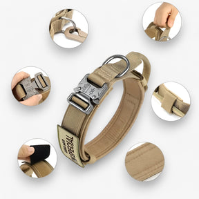 pets : Tactisch Hondenhalsband met Handvat voor Training - Bruin Set in van Pantino