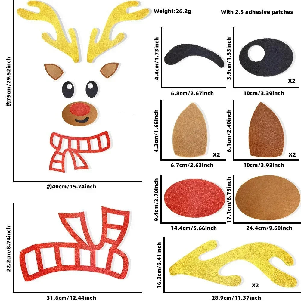 home & garden : Kerstviltstickers voor Deuren en Ramen - Feestelijke Decoratie voor Thuis in Gouden eland van Pantino