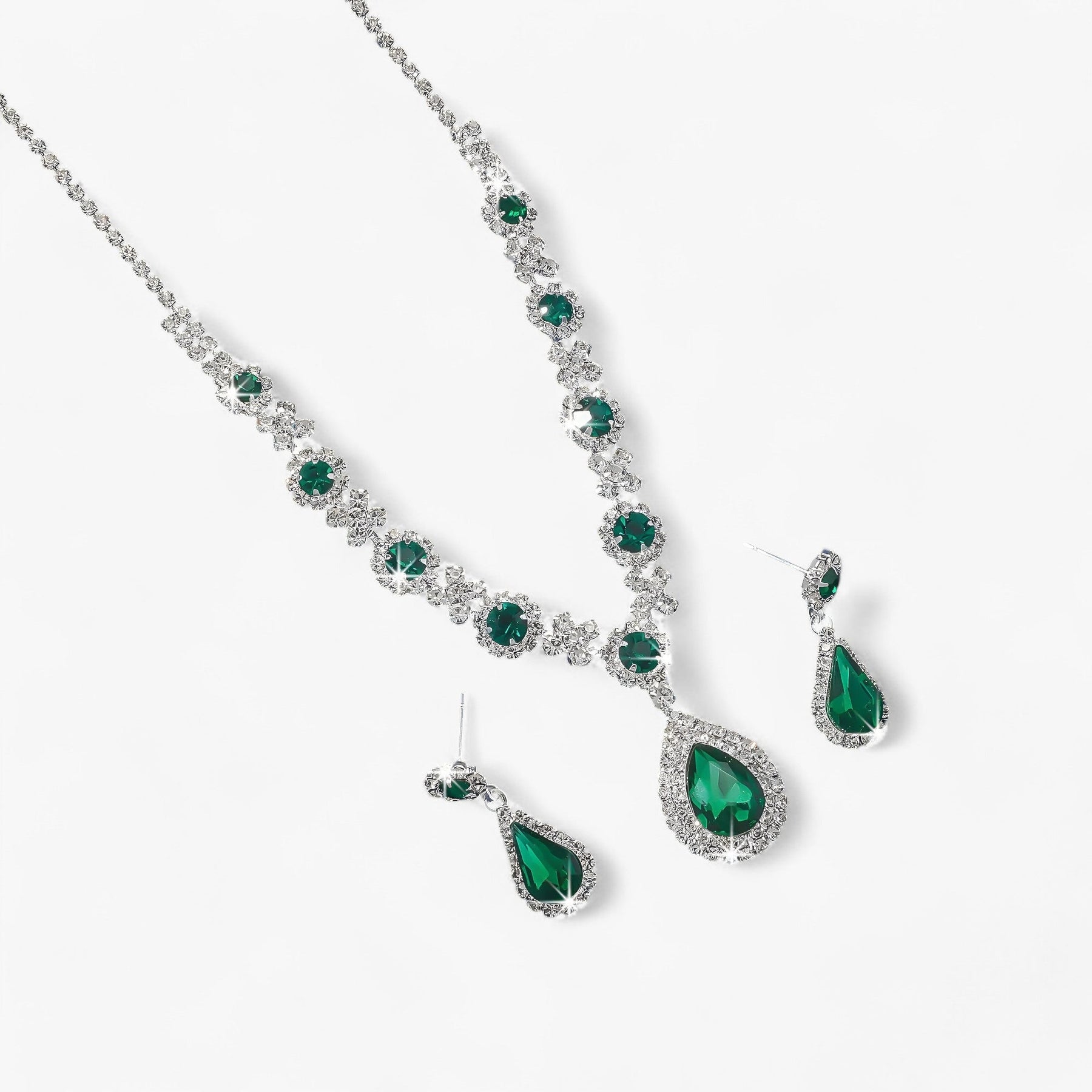 Jewelry Set : Oorbellen Dames Zilver - Trouwset 2 Delen - Druppelhanger en 2 in van Pantino
