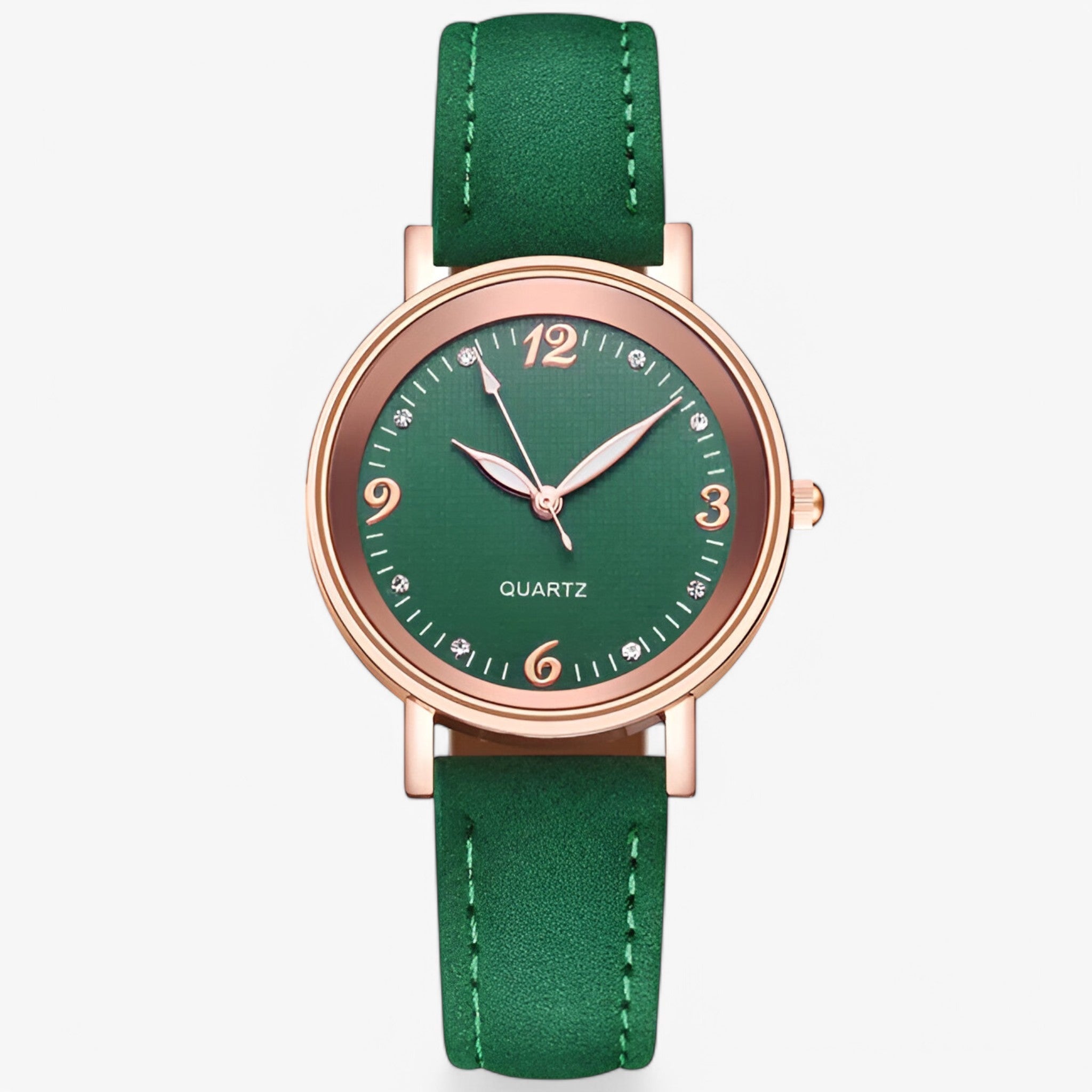 watches : Kwarts Horloge Dames - Elegant Roestvrij Staal & Paarse Wijzerplaat in Groen van Pantino