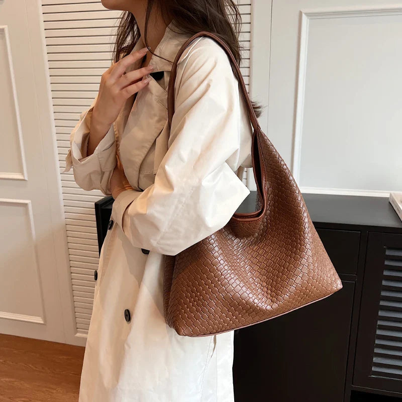 bags : Tote Bag Beige - Woven in van Pantino