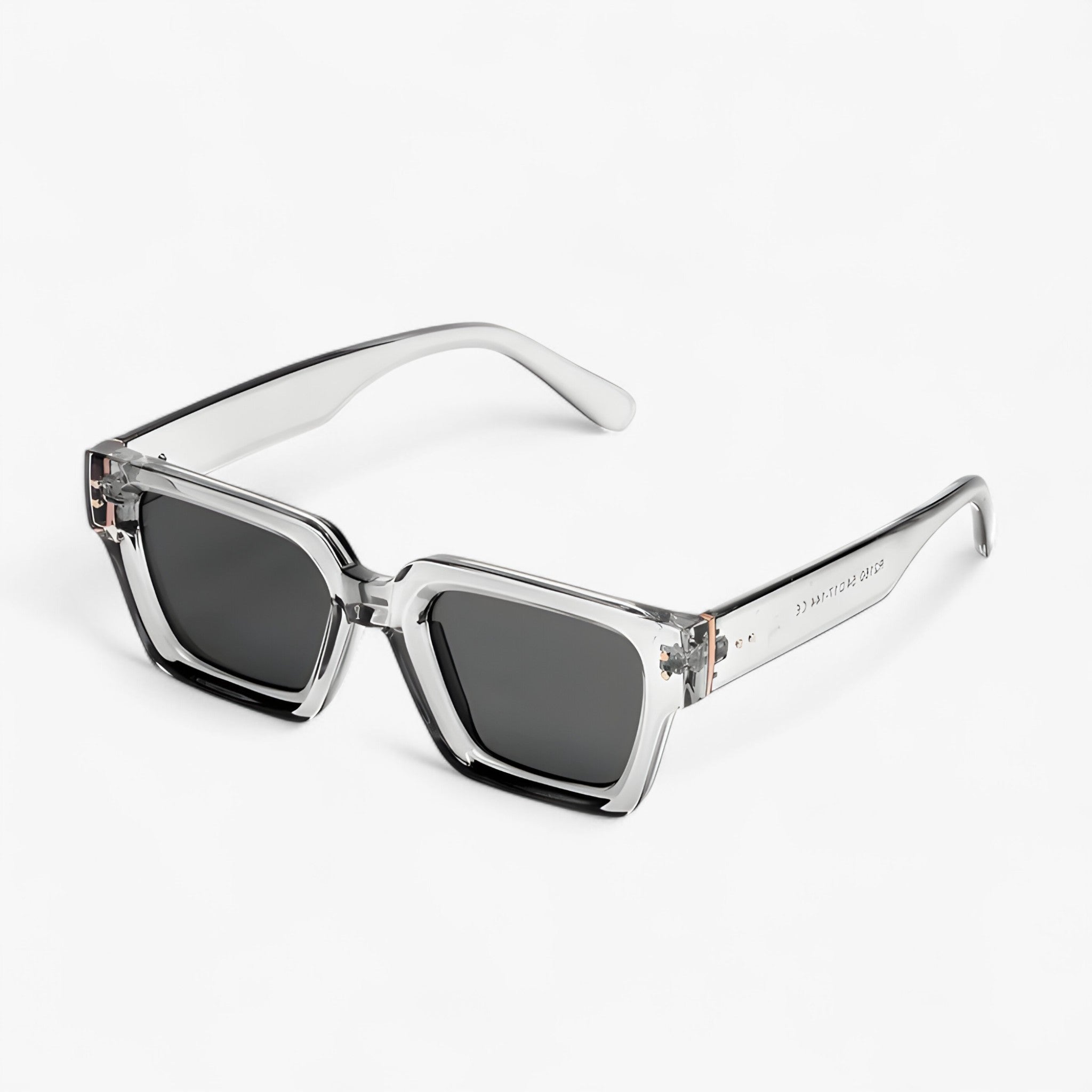 Sunglasses : Zonnebril unisex geel vierkant - Trendy UV400 bescherming voor dames en heren in 1-licht grijs van Pantino