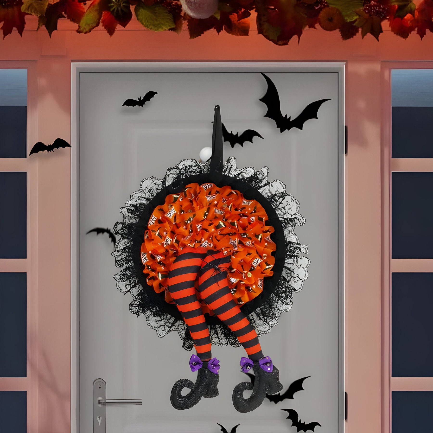 home & garden : Halloween-Krans - Leuk Hangend Decor voor een Griezelig Welkom - Paars in van Pantino