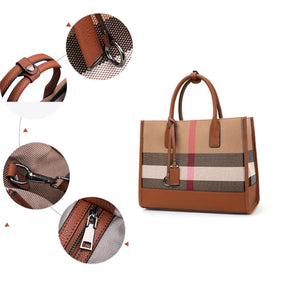 Bags : Gestreepte Canvas Tas - Ruim en Veelzijdig Gold Dames in van Pantinoshop