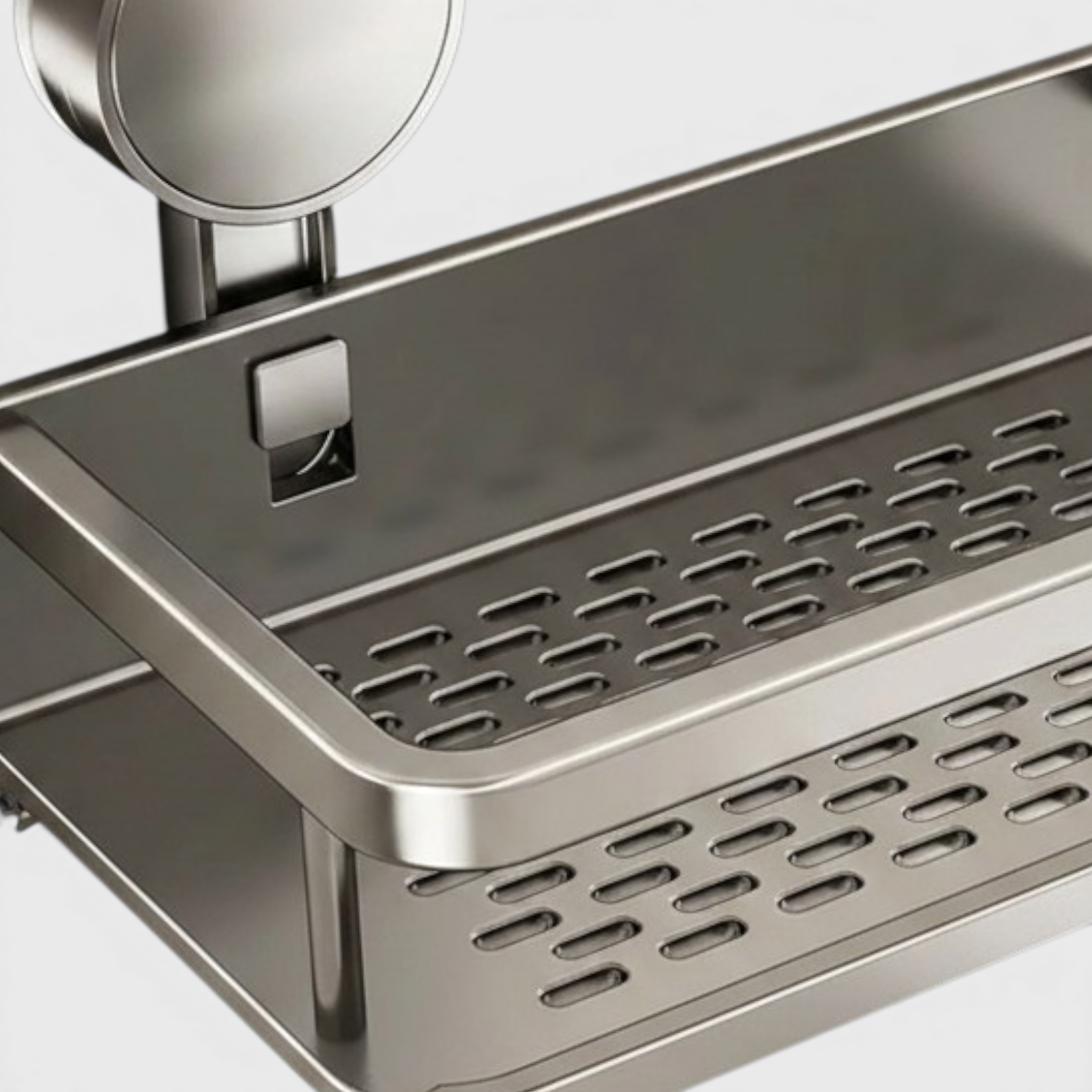 Aluminium Badkamerrek met Zuignappen – Wandrek met Haken