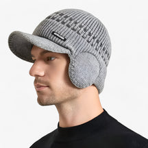 Beanie with Earflaps : Cap Zwart - Warme Stijl - Gebreide met Oorflappen in LICHT GRAY van Pantino