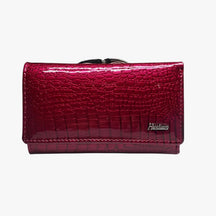Wallet : Luxe Damesportemonnee van Leer - Elegant en Praktisch - Zwart in bordeaux van Pantino