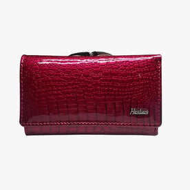 women's wallet : Luxe Damesportemonnee van Leer - Elegant en Praktisch - Zwart in bordeaux van Pantinoshop